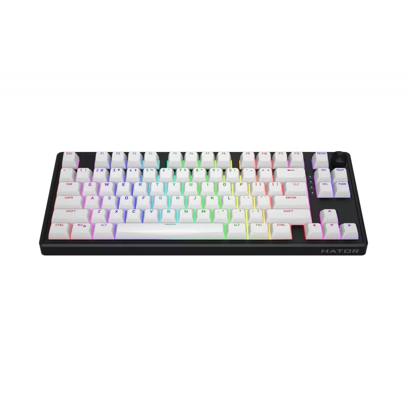 HATOR Skyfall Wireless 80 klaviatūra Gaming USB + RF belaidis + Bluetooth QWERTY JAV anglų Juoda, Balta