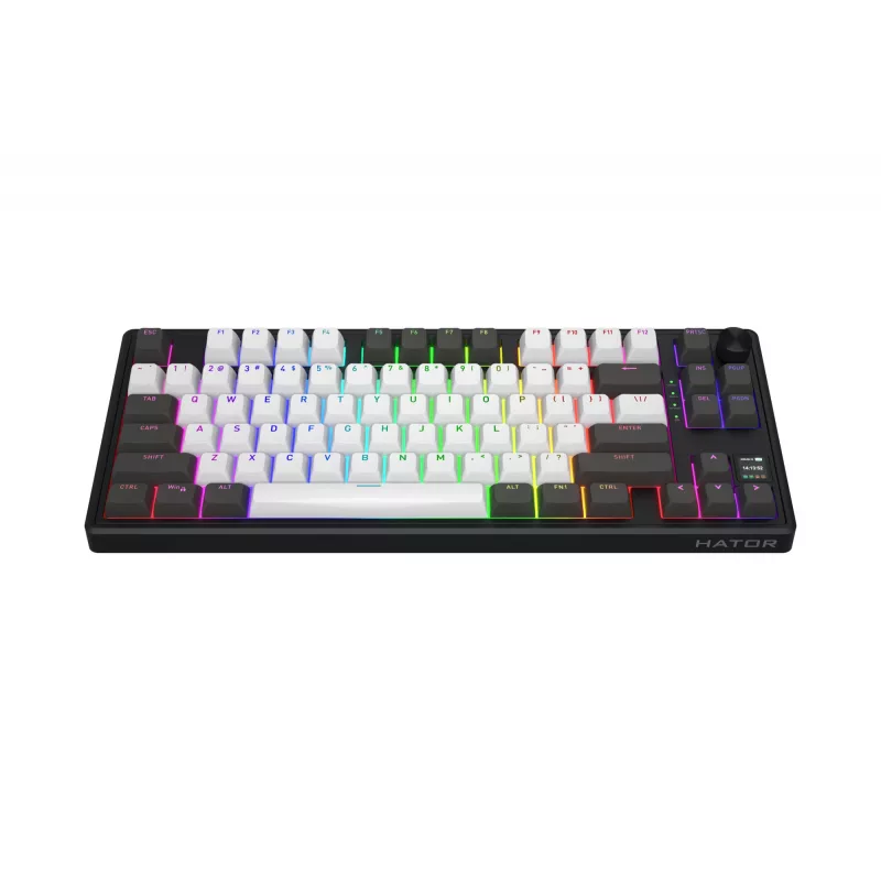 HATOR Skyfall Pro Wireless 80 klaviatūra žaidimams USB + RF Wireless + Bluetooth QWERTY JAV anglų juoda, pilka