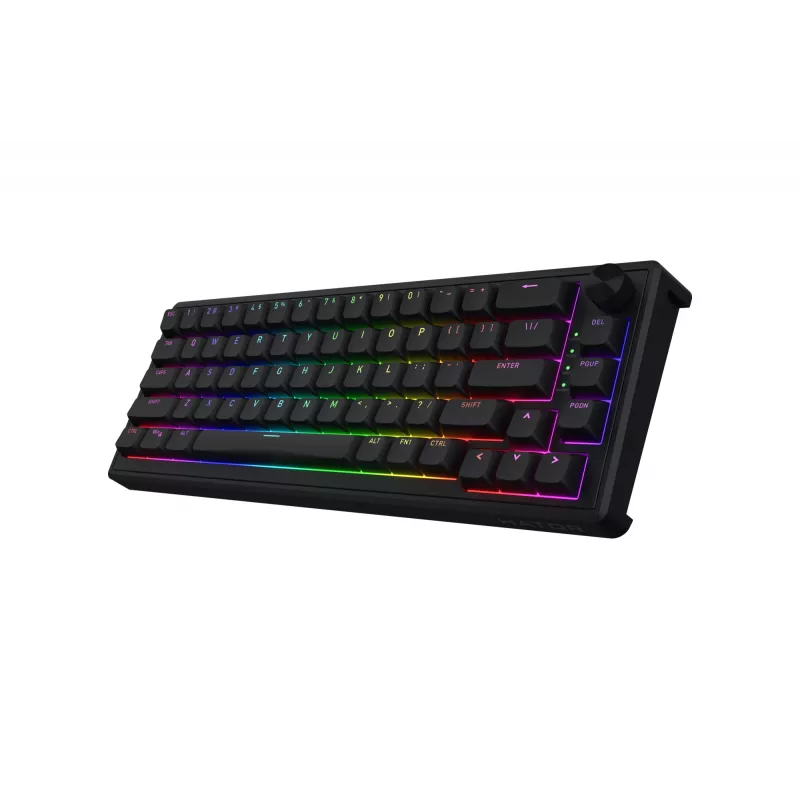 HATOR Skyfall 65 laidinė mechaninė klaviatūra, USB-C, Aurum Sterling jungikliai, 70M paspaudimų, RGB, juoda, 790g