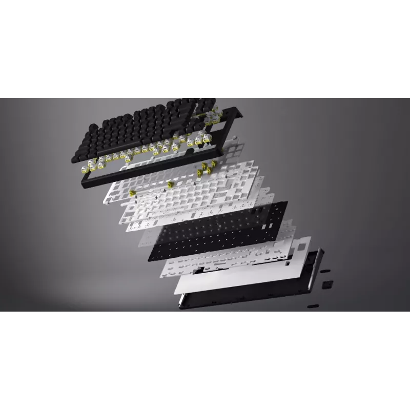 HATOR Skyfall 65 laidinė mechaninė klaviatūra, USB-C, Aurum Sterling jungikliai, 70M paspaudimų, RGB, juoda, 790g