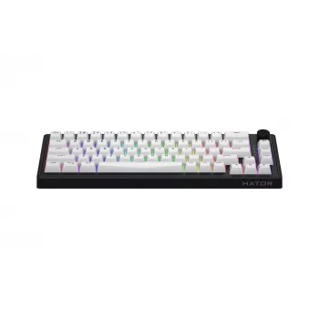 HATOR Skyfall Wireless 65 klaviatūra, Gaming, USB + RF Wireless + Bluetooth, QWERTY JAV anglų, Juoda, Balta