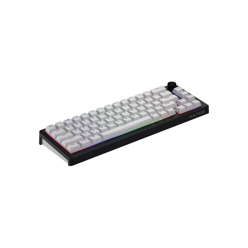 HATOR Skyfall Wireless 65 klaviatūra, Gaming, USB + RF Wireless + Bluetooth, QWERTY JAV anglų, Juoda, Balta