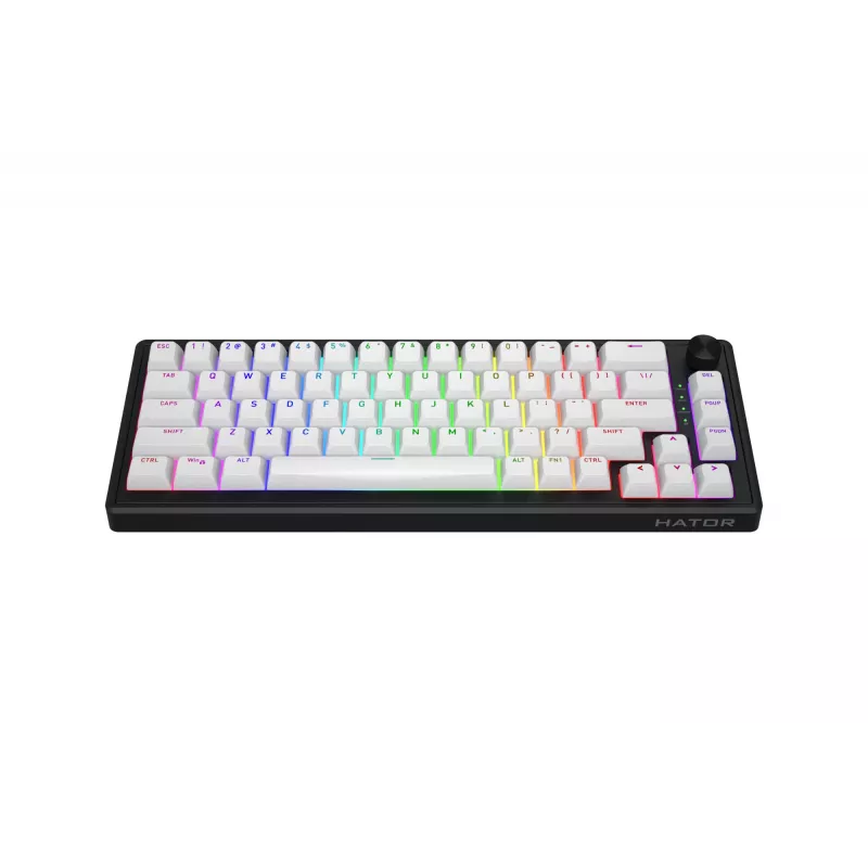 HATOR Skyfall Wireless 65 klaviatūra, Gaming, USB + RF Wireless + Bluetooth, QWERTY JAV anglų, Juoda, Balta