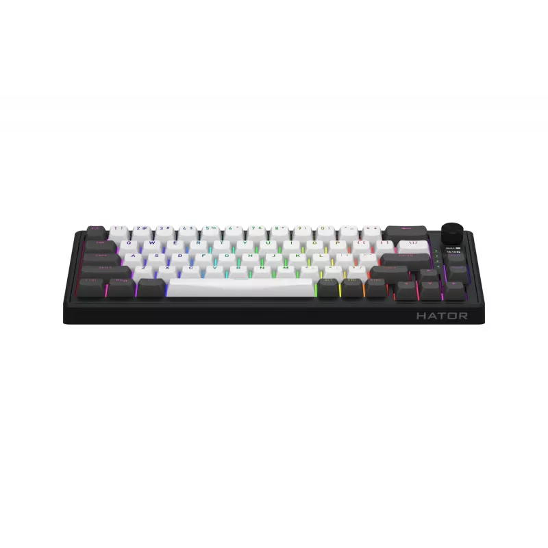 HATOR Skyfall Pro Wireless 65 klaviatūra žaidimams USB + RF belaidis + Bluetooth QWERTY JAV anglų juoda, pilka