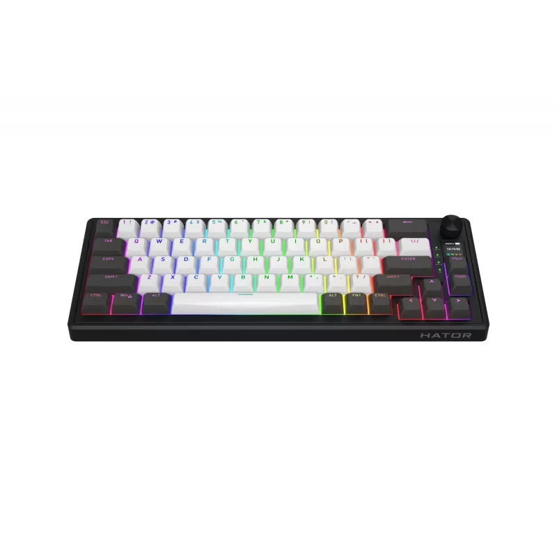 HATOR Skyfall Pro Wireless 65 klaviatūra žaidimams USB + RF belaidis + Bluetooth QWERTY JAV anglų juoda, pilka