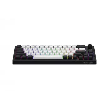 HATOR Skyfall 65 MAG ULTIMA 8K belaidė klaviatūra, žaidimams, USB + RF Wireless + Bluetooth, QWERTY JAV anglų, juoda, balta