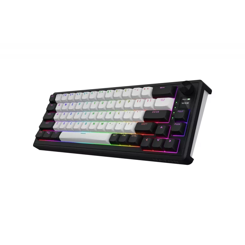 HATOR Skyfall 65 MAG ULTIMA 8K belaidė klaviatūra, žaidimams, USB + RF Wireless + Bluetooth, QWERTY JAV anglų, juoda, balta