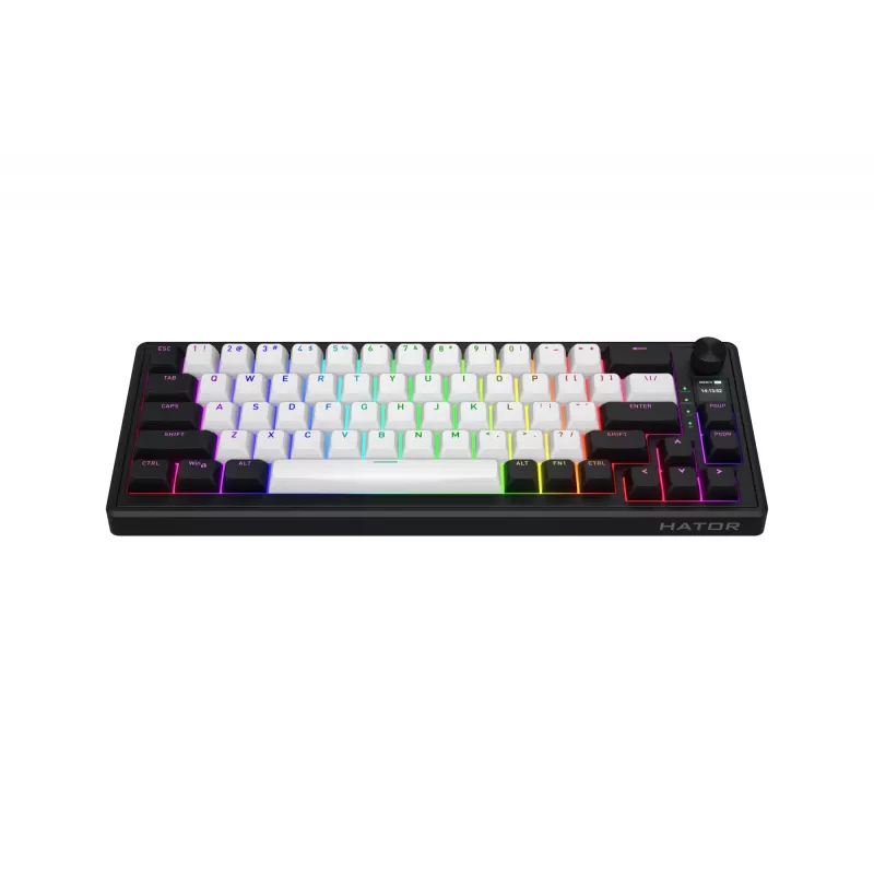 HATOR Skyfall 65 MAG ULTIMA 8K belaidė klaviatūra, žaidimams, USB + RF Wireless + Bluetooth, QWERTY JAV anglų, juoda, balta