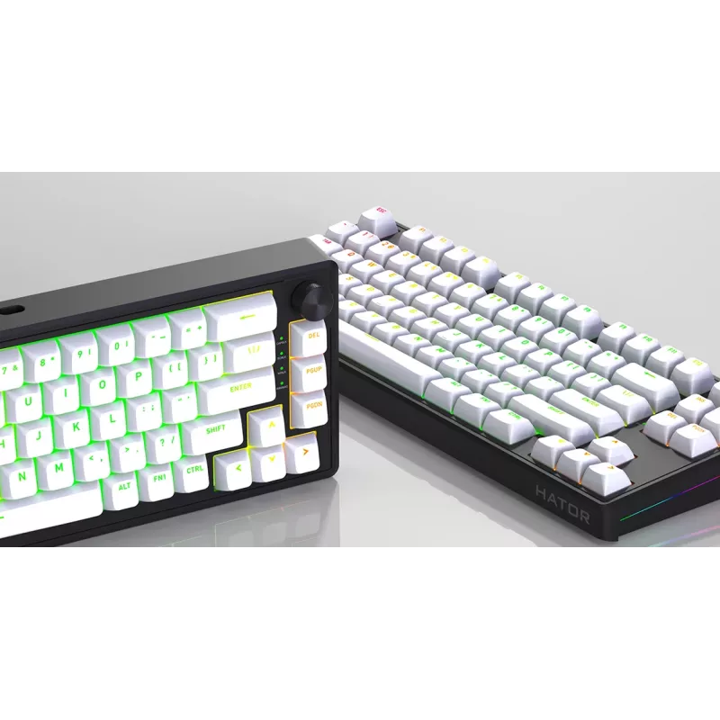 HATOR Skyfall 80 MAG ULTRA 8K klaviatūra žaidimams USB QWERTY JAV anglų Juoda, Balta