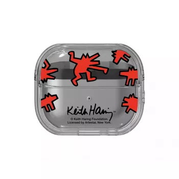 Dėklas Samsung Keith Haring Slickback Galaxy Buds3 Pro Raudonas Skaidrus
