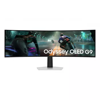 Monitorius Samsung G91SD 124.5 cm (49 colių) 5120 x 1440 pikselių Dual QHD OLED sidabrinis