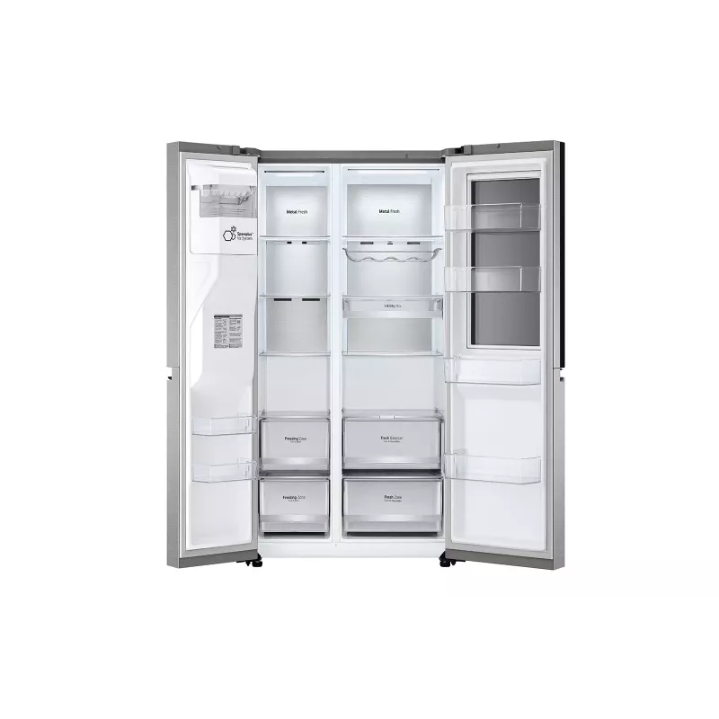 LG GSXE90MBDD šaldytuvas šalia šaldiklio, laisvai pastatomas, 628 L, nerūdijantis plienas