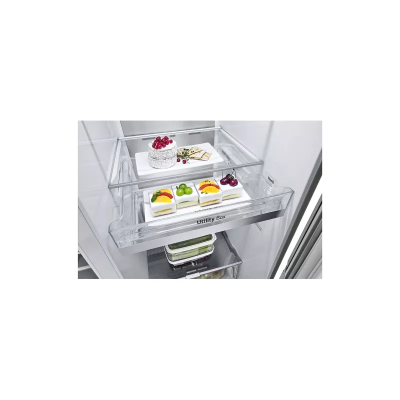 LG GSXE90MBDD šaldytuvas šalia šaldiklio, laisvai pastatomas, 628 L, nerūdijantis plienas