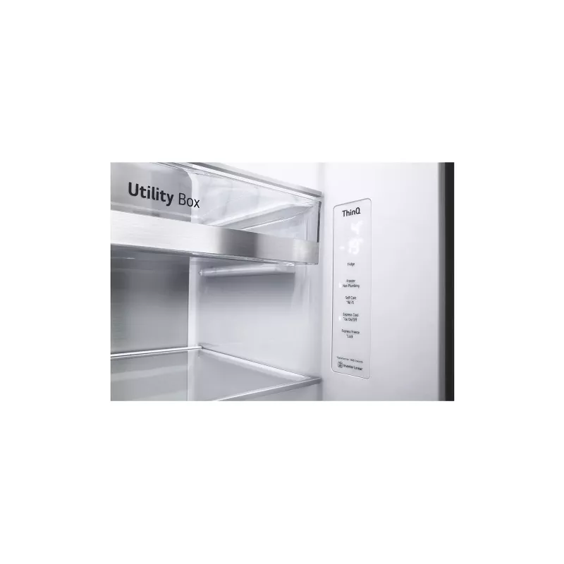 LG GSXE90MBDD šaldytuvas šalia šaldiklio, laisvai pastatomas, 628 L, nerūdijantis plienas