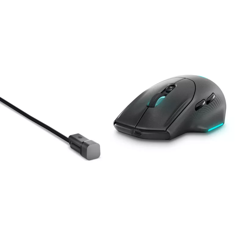 Alienware AW620M pelė, belaidė, dešinei rankai, RF + USB Type-C, optinė, 26000 DPI