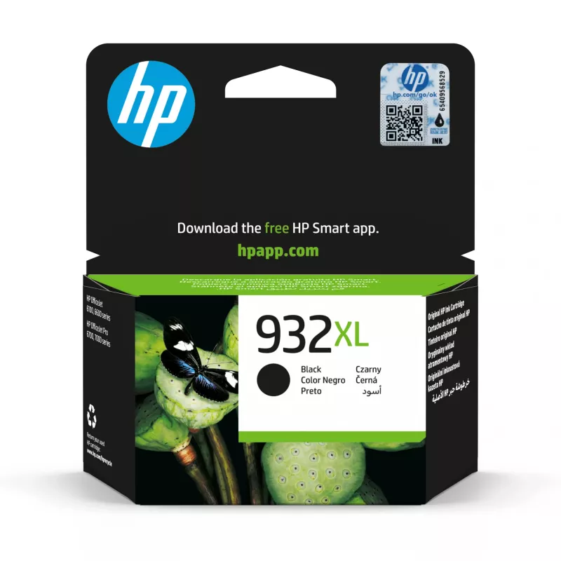 HP 932XL didelės išeigos juoda originali rašalo kasetė, juoda, 1 vnt., 1000 puslapių
