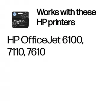 HP 932XL didelės išeigos juoda originali rašalo kasetė, juoda, 1 vnt., 1000 puslapių