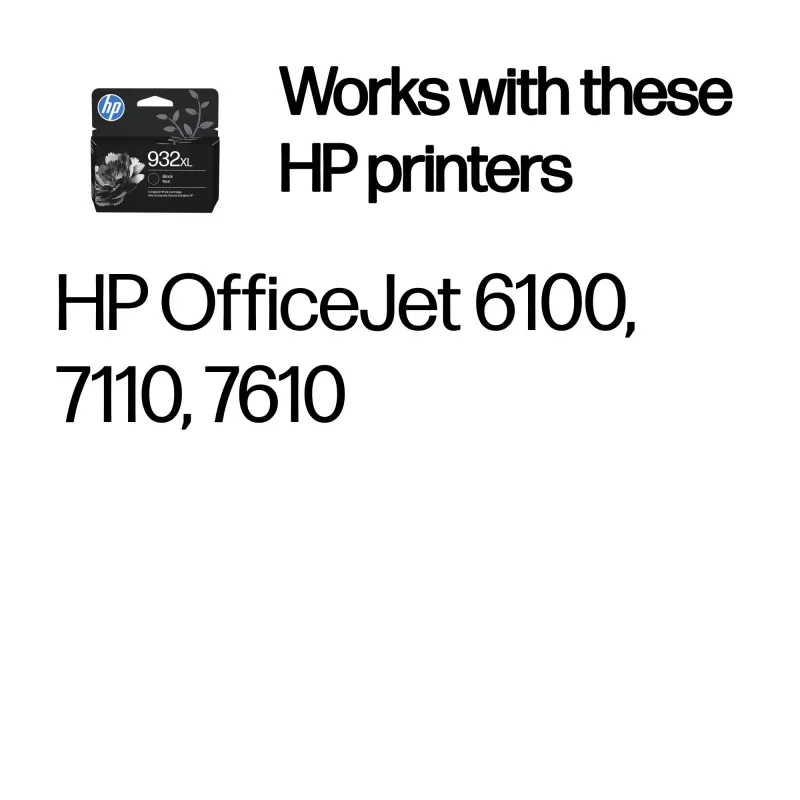 HP 932XL didelės išeigos juoda originali rašalo kasetė, juoda, 1 vnt., 1000 puslapių