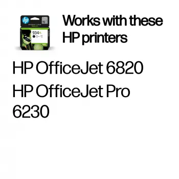 HP 934XL didelės išeigos juodi originalūs rašalo kasetė, juoda, 1 vnt., 1000 puslapių