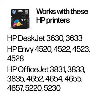 HP 302XL aukštos išeigos triguba spalvota originali rašalo kasetė, žydra, rausvai raudona, geltona, 1 vnt., 300 puslapių