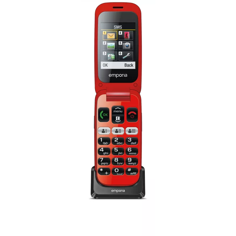 Emporia emporiaONE 6,1 cm (2,4 colio) 80 g Juoda, Raudona Senjorų telefonas