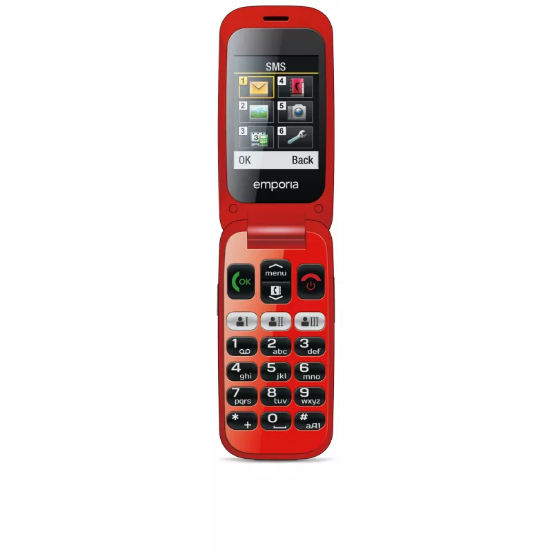 Emporia emporiaONE 6,1 cm (2,4 colio) 80 g Juoda, Raudona Senjorų telefonas