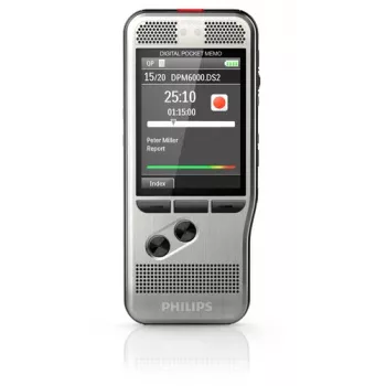 Philips DPM6000 diktofonas Flash kortele Juoda, Sidabrinė