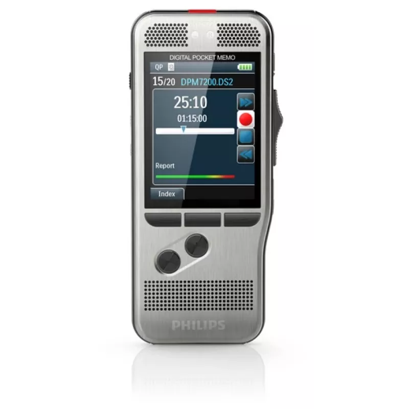 Philips DPM 7200 diktofonas su „Flash Card“ nerūdijančiu plienu