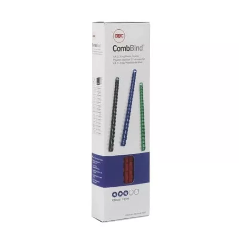 GBC CombBind segimo šukos 14mm A4 21R, mėlynos, 125 lapų, PVC, 100 vnt.