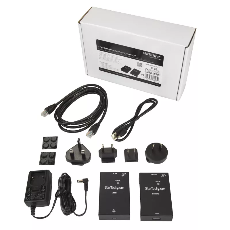 StarTech.com USB 2.0 ilgintuvas per Cat5e/Cat6 kabelį (RJ45) – iki 50 m – didelės spartos USB prievado ilgintuvas adapterio rinkinys – maitinamas – USB per Ethernet kabelio ilgintuvas – 480 Mbps – metalinis