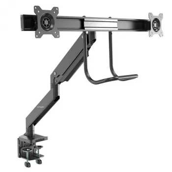 StarTech.com Dvigubo monitoriaus laikiklis ant stalo – ergonomiškas VESA laikiklis 32 colių (8 kg) ekranams – sinchronizuotas reguliavimas – aukščio reguliavimas – C spaustuvas/įvorė