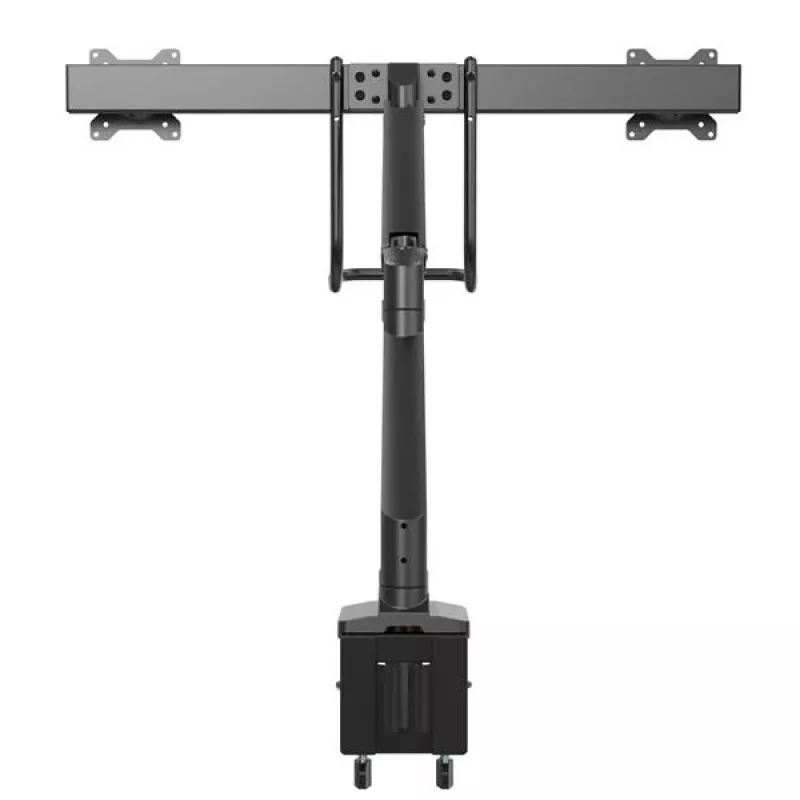 StarTech.com Dvigubo monitoriaus laikiklis ant stalo – ergonomiškas VESA laikiklis 32 colių (8 kg) ekranams – sinchronizuotas reguliavimas – aukščio reguliavimas – C spaustuvas/įvorė