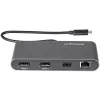 StarTech.com Dual-Monitor Thunderbolt Mini Dock, 4K 60Hz DisplayPort, belaidžio ryšio stotelė be tvarkyklių, skirta Windows ir Mac, Gigabit Ethernet, 1x USB-A (USB 5Gbps), 28 cm kabelis