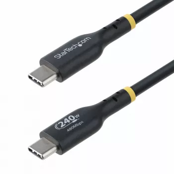 StarTech.com 3 m USB-C įkrovimo laidas, USB-IF sertifikuotas USB C laidas, 240W PD EPR, USB 2.0 Type-C nešiojamojo kompiuterio įkroviklio laidas, USB-C duomenų perdavimo laidas, TPE apvalkalas, M/M