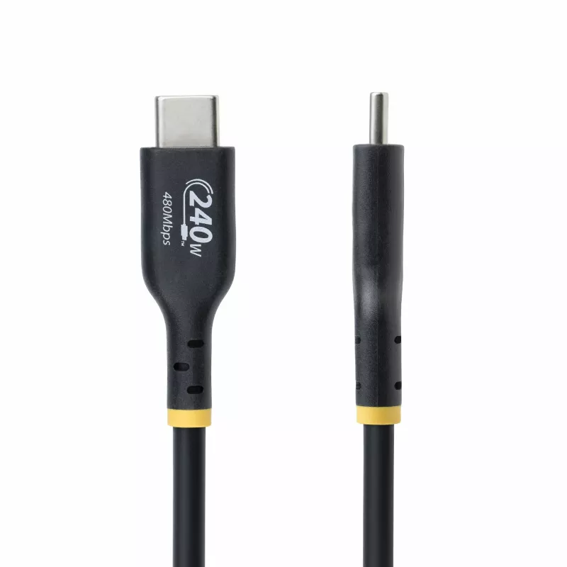 StarTech.com 3 m USB-C įkrovimo laidas, USB-IF sertifikuotas USB C laidas, 240W PD EPR, USB 2.0 Type-C nešiojamojo kompiuterio įkroviklio laidas, USB-C duomenų perdavimo laidas, TPE apvalkalas, M/M