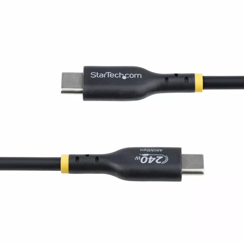 StarTech.com 3 m USB-C įkrovimo laidas, USB-IF sertifikuotas USB C laidas, 240W PD EPR, USB 2.0 Type-C nešiojamojo kompiuterio įkroviklio laidas, USB-C duomenų perdavimo laidas, TPE apvalkalas, M/M