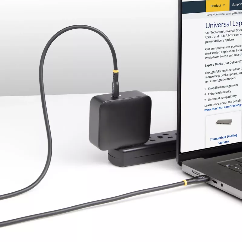 StarTech.com 3 m USB-C įkrovimo laidas, USB-IF sertifikuotas USB C laidas, 240W PD EPR, USB 2.0 Type-C nešiojamojo kompiuterio įkroviklio laidas, USB-C duomenų perdavimo laidas, TPE apvalkalas, M/M