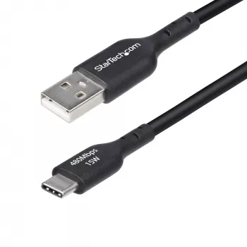 StarTech.com 3m USB-A į USB-C įkrovimo laidas, įkrovimas ir sinchronizavimas, 3A, USB 2.0, TPE apvalkalas – juodas