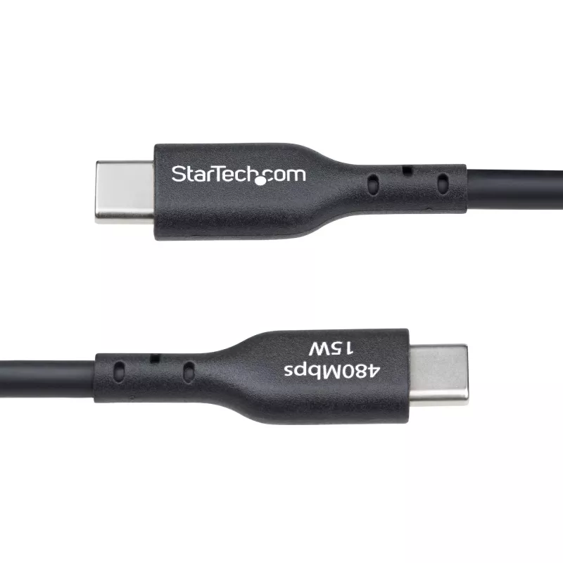 StarTech.com 3m USB-A į USB-C įkrovimo laidas, įkrovimas ir sinchronizavimas, 3A, USB 2.0, TPE apvalkalas – juodas