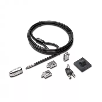 Kensington Desktop & Peripherals Locking Kit 2.0, 2.44 m, raktinis, anglinis plienas, juoda, sidabrinė