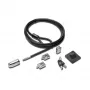 Kensington Desktop & Peripherals Locking Kit 2.0, 2.44 m, raktinis, anglinis plienas, juoda, sidabrinė