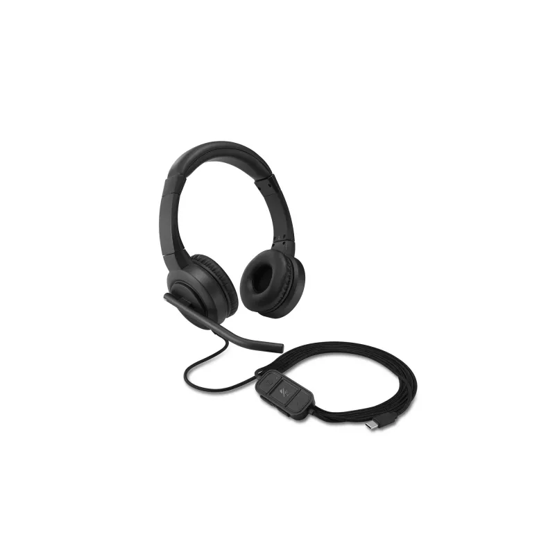 Kensington H1000 USB-C ausinės ant ausų, laidinės, skambučiai/muzika, 20 - 20000 Hz, 190 g, juodos
