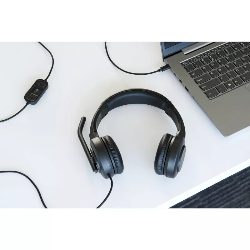 Kensington H1000 USB-C ausinės ant ausų, laidinės, skambučiai/muzika, 20 - 20000 Hz, 190 g, juodos