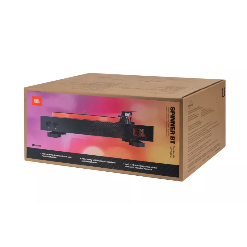 JBL Spinner BT juostinė pavara vinilinis grotuvas juoda, oranžinė