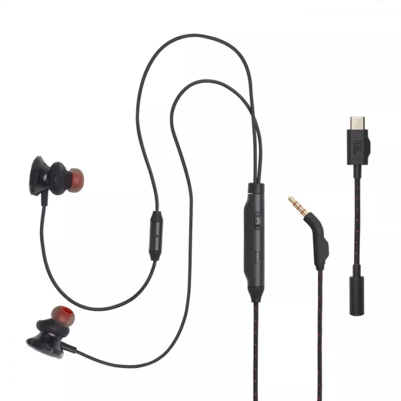 JBL JBLQTUM50CBLK ausinės su mikrofonu, laidinės, ausinės, žaidimams, juodos