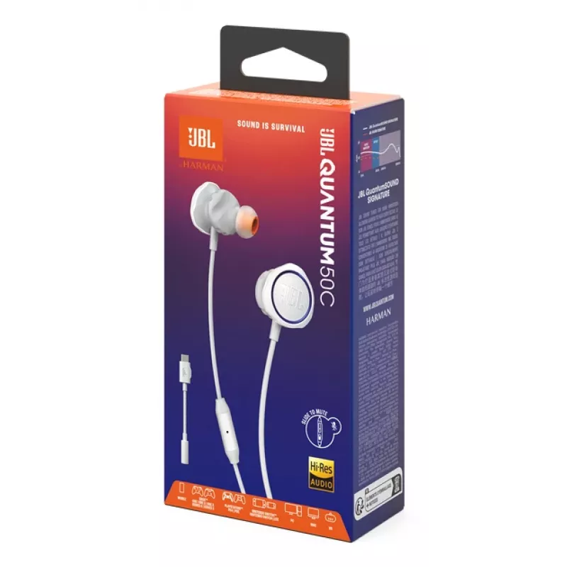 JBL Quantum 50C laidinis ausinis žaidimams, baltas