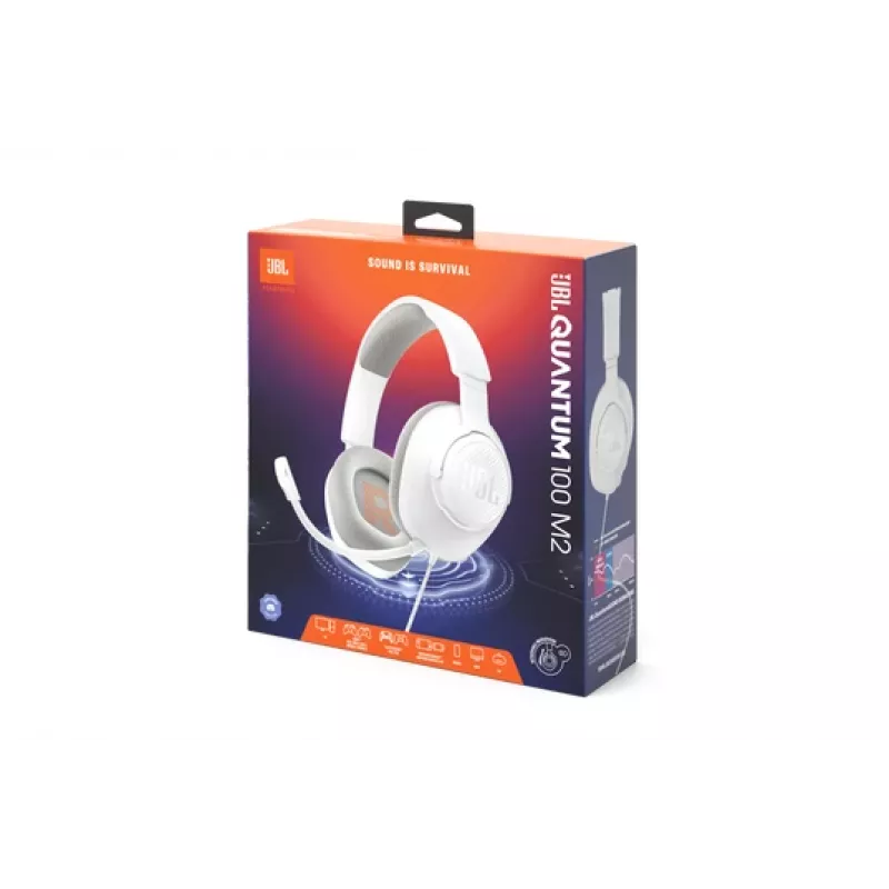 JBL Quantum 100M2 ausinės laidinės galvos juosta žaidimams balta