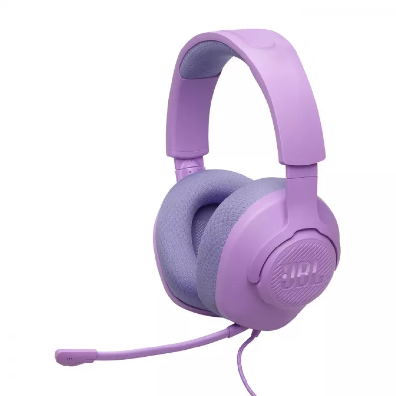 Laidinis žaidimų ausinių komplektas JBL Quantum 100M2 — uždengiančios ausines, 20–20000 Hz, 1,2 m kabelis, violetinė