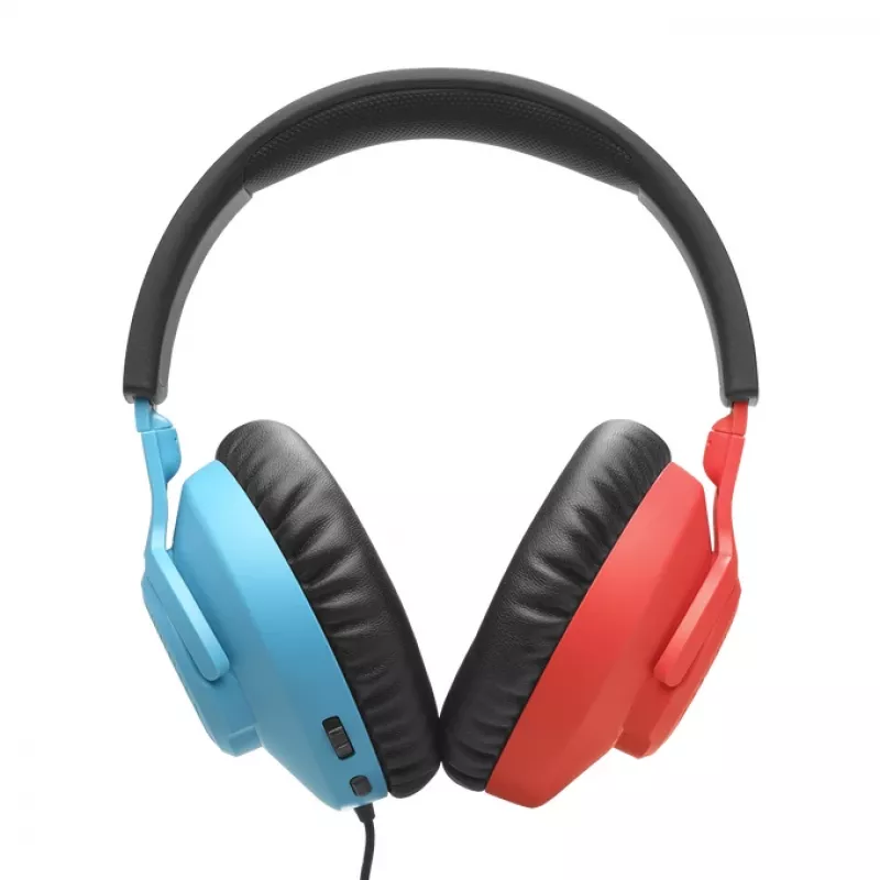 Ausinės JBL Quantum 100N, laidinės, žaidimams, mėlyna, raudona