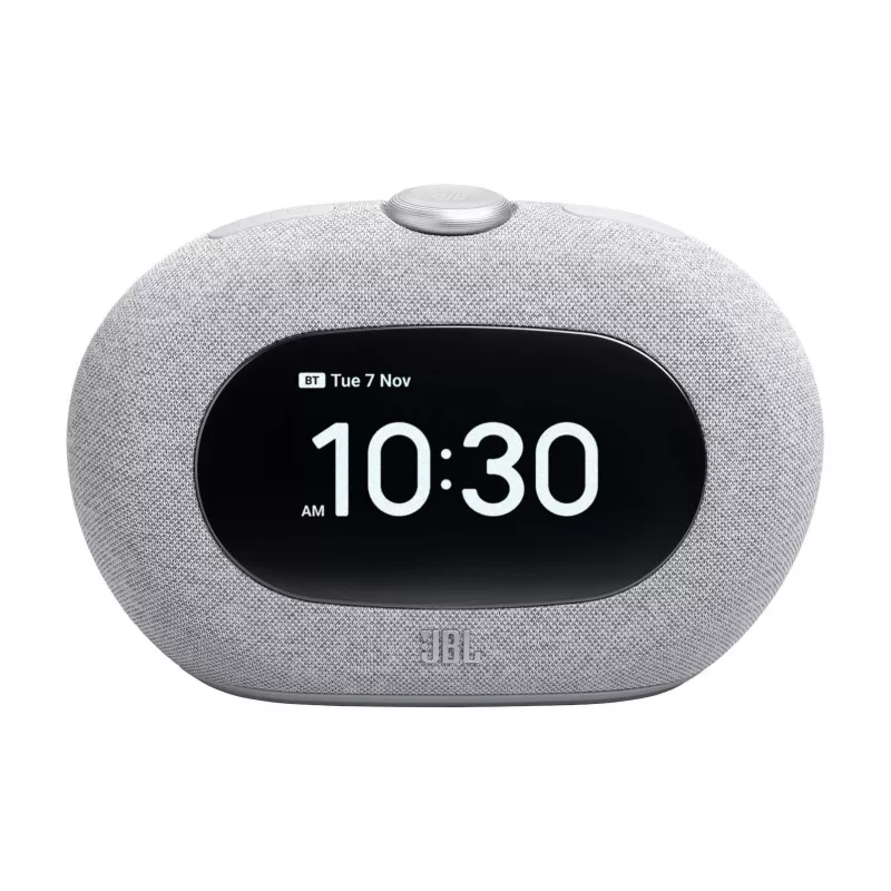 Laikrodinis radijo imtuvas JBL Horizon-3 pilkas – DAB/DAB+/FM, 5W RMS, LCD ekranas, 65–20000 Hz, sukamasis garsumo reguliatorius